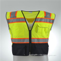 High Visibility Heavy Duty Reflective Vest with Contrast Black Knitted